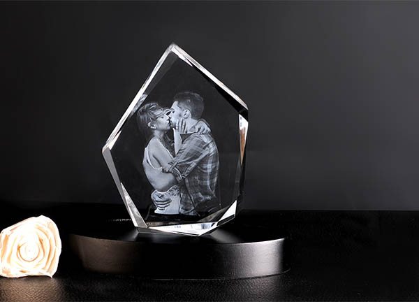 3D Glasblock Diamond mit eigenem Foto