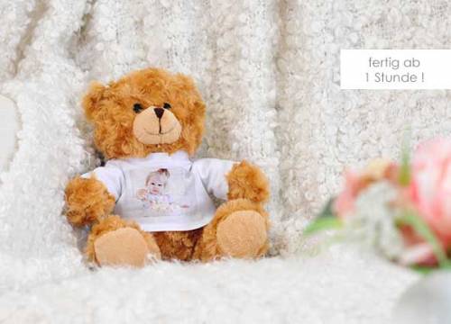 Kuscheltier Teddybär flauschig mit eigenem Foto