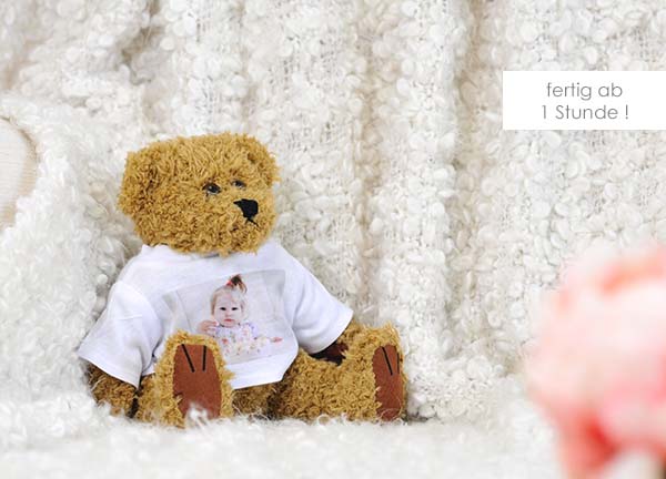 Kuscheltier Teddybär klein mit eigenem Foto