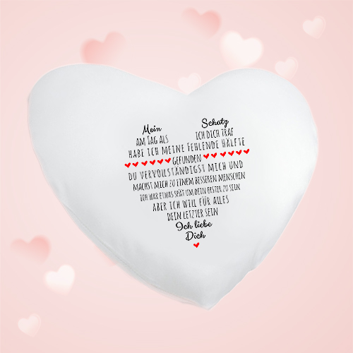 Liebeserklärung- Foto-Kissen herz für Sie